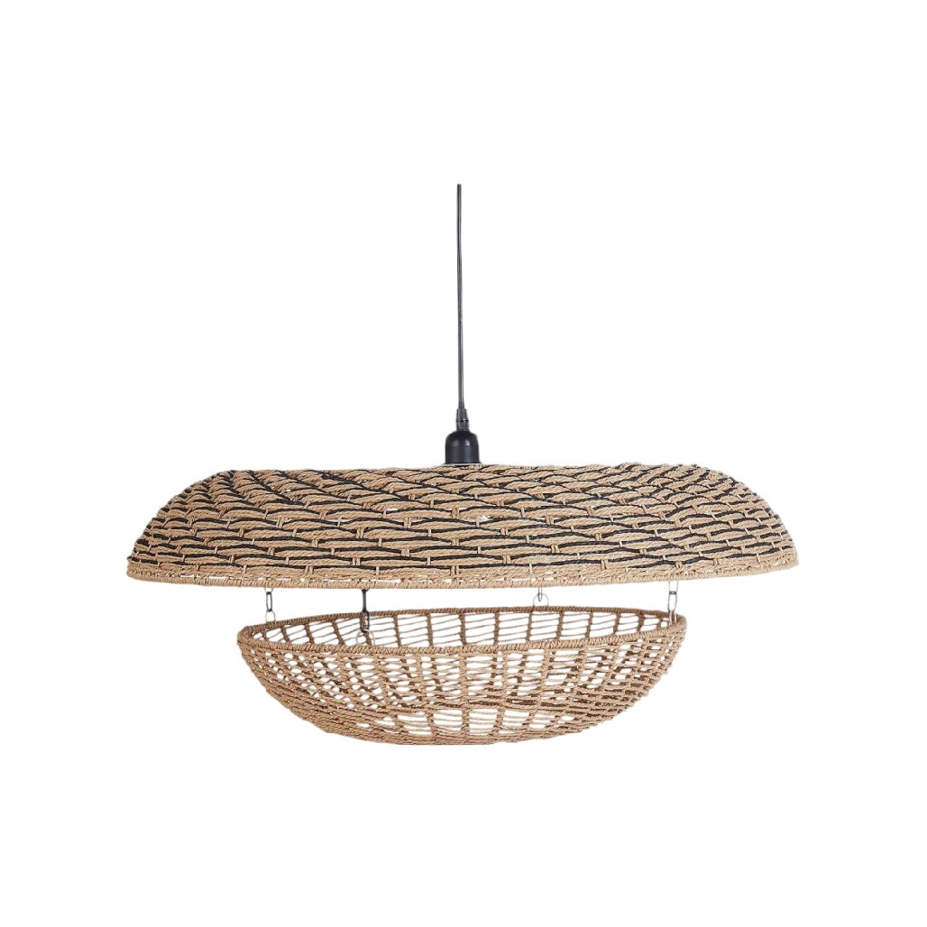 **Suspensions en osier tressé – Design moderne et éclairage doux**