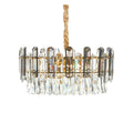 **Suspension en cristal avec finition dorée et design moderne**